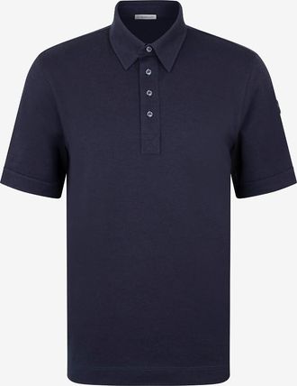 Moncler Baumwoll- und Lyocell-Polohemd mit kurzen Ärmeln