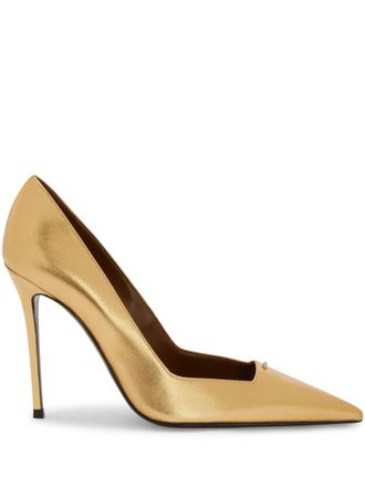 Giuseppe Zanotti 105mm Raquel Pump pumps - women - Leather/Leather/Calf Leather - 35 - Gold
