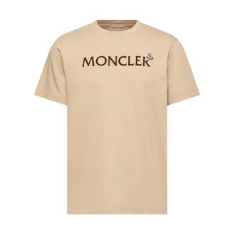 Moncler T-Shirts, male, Beige, Size: 2XL Classic Logo T-Shirt