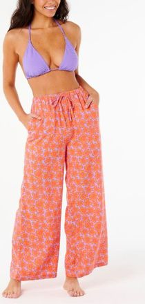 Rip Curl Neon Isles Tie Waist Wide Leg Pants in Pink at Nordstrom, Size Xx-Small