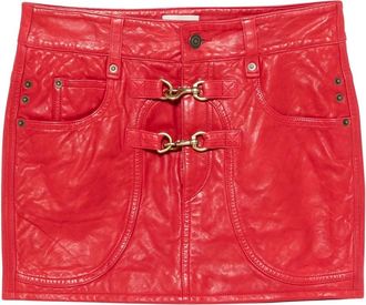 Isabel Marant Leather Skirts - Dames - Leren & Su&egrave;de rokken - Rood - XS - Rokken