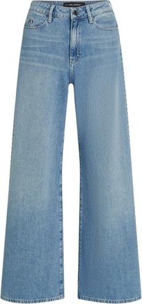 Karl Lagerfeld Studded Wide Jeans - Dames - Loose Fit Jeans - Blauw - W29 - Katoen - Jeans
