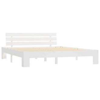 vidaXL Cama Sin Colch&oacute;n Madera Maciza De Pino Blanca 180x200 Cm Vidaxl