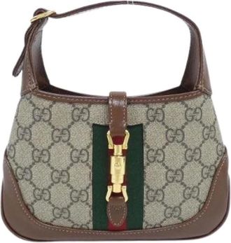 Gucci Pre-owned Mini Bags, female, Beige, Size: ONE SIZE Pre-owned Jackie 1961 GG Supreme Canvas Shoulder Bag