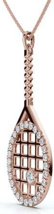 Pompeii3 1/4Ct Diamond Pav&eacute; Tennis Racket Pendant Necklace 14k Gold Lab Grown Size: 3/4 Tall