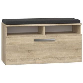 Hucoco Hucoco - Rivi Zapatero + Asiento + Almacenaje Puerta Basculante 46x85x35 6 Estantes Armario De Zapatos