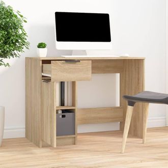Berkfield Home Decorative Desk Sonoma Oak 100x50x75 cm Engineered Wood in Light Tan | Size: 100 x 50 x 75 cm