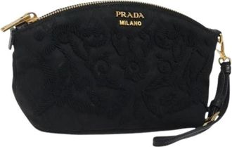 Prada Pre-owned Clutches, female, Black, Size: ONE SIZE Pre-owned Vintage pouch