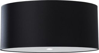 Sollux Lighting L&aacute;mpara de techo negro tela, vidrio, acero alt. 30 cm