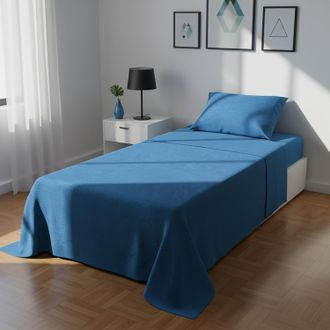 KASANOVA Completo letto singolo melange blu