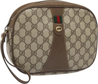 Gucci Ophidia Beige Canvas Clutch Bag (Pre-Owned)