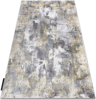 RugsX Rugsx - Alfombra De Luxe Moderna 6754 Ornamento Vintage - Structural Crema / Oro Yellow 140x190 Cm