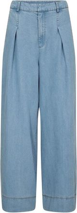 Co'Couture Wide Broeken - Dames - Wijde Broeken - Blauw - L - Denim - Broeken