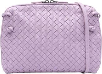 Bottega Veneta Pre-owned Cross Body Bags, female, Purple, Size: ONE SIZE Pre-owned Leather Crossbody Bag
