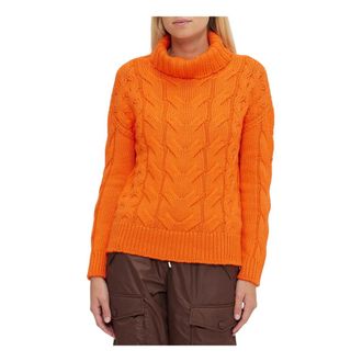 Ermanno Scervino Ronde coltrui - Dames - Coltruien - Oranje - 2XS - Wol - Truien & Vesten