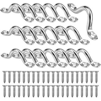 OEM 20 Hebillas Para Cubierta De Kayak, Placa Con Ojales De 5 Mm, Acero Inoxidable 304 De Grado Marino, Forma De Protuberancia, Hebilla Fija Con 40 Tornil