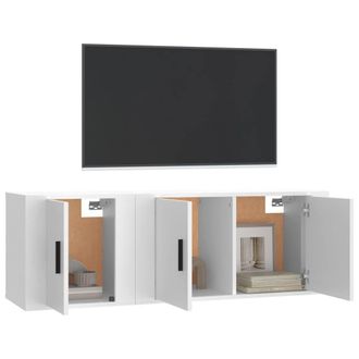 Berkfield Home Classic 2 Piece TV Cabinet Set White Engineered Wood