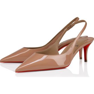 Christian Louboutin Miss Z Pointed Toe Slingback Pump in Blush at Nordstrom, Size 10.5Us