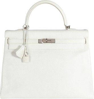 Hermès Retourné Kelly 35 handbag - women - Leather - One Size - White