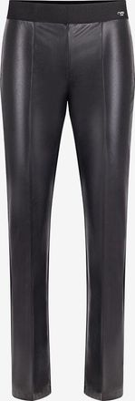 Cambio Slim-Fit Hose aus Kunstleder Flower