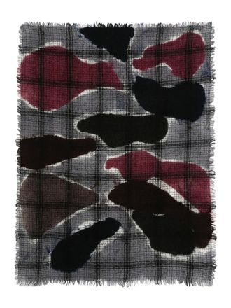 Faliero Sarti Geruite sjaal - Zwart