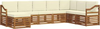 vidaXL Conjunto De Sof&aacute;s De Exterior 8 Uds. Natural Y Crema Vidaxl