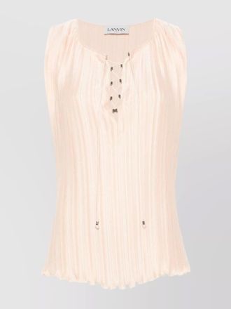 Lanvin sleeveless pliss&eacute; blouse