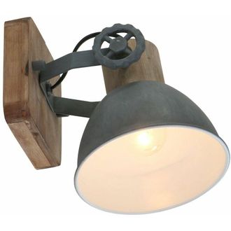 ETC Shop Lampada da parete vintage per sala da pranzo con faretto in legno regolabile in un set che include lampadine a led