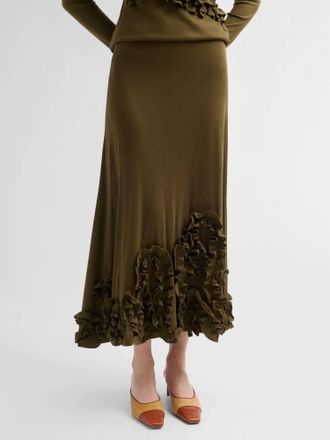 Ulla Johnson Heloise Jersey Midi Skirt In Loden