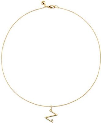 Monica Vinader Diamond Initial Pendant Necklace in 18K Gold Vermeil Z at Nordstrom