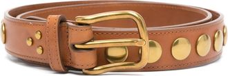 Jerome Dreyfuss studded belt - women - Calf Leather - M - Brown