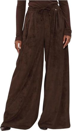 Nukus Nukus - Bertie Pants Suede - Dames - Broeken - Bruin - Maat: L Su&egrave;de