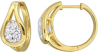 Rina Limor Silver 4.00 Ct. Tw. Created White Moissanite Hoop Earrings