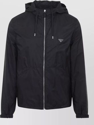 Prada hooded jacket with elastic cuffs and pockets