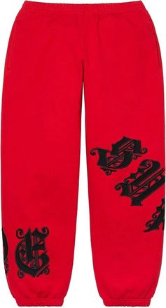 SUPREME Pantaloni sportivi Old English - Rosso