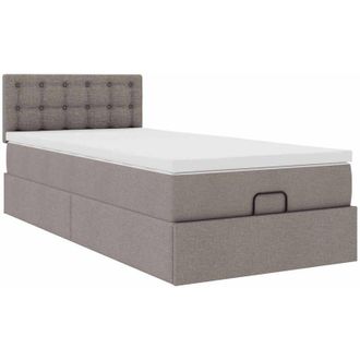 vidaXL Estructura De Cama Otomana Colch&oacute;n Tela Gris Pardo 90x190cm Vidaxl
