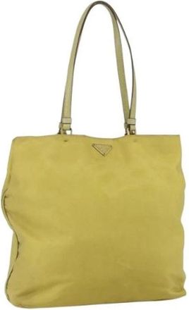Prada Pre-owned Vintage Tote Bag - Dames - Vintage Shopper - Geel - ONE Size - Nylon - Vintage