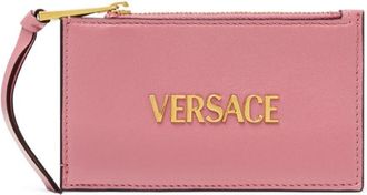 Versace Portacarte con zip e logo - Rosa