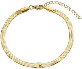 Adornia 18k Gold Plated Initial Herringbone Chain Bracelet in Gold-P at Nordstrom Rack
