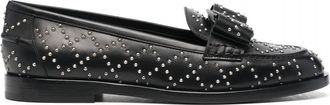 Ferragamo Womens Viva Studded Loafers In Black