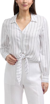 Ellen Tracy Womens Tie Front Shirt