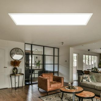 ETC Shop Pannello a plafone, lampada da ufficio, lampada da soggiorno, lampada da soffitto, pannello da soffitto, bianco, alluminio, LED 40W 2700Lm bianco