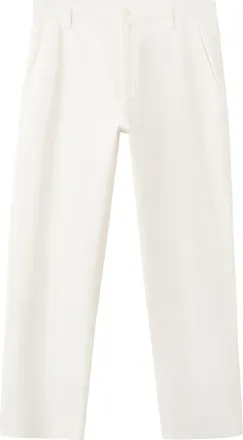 Mango Relaxed Fit Cotton & Linen Jeans in Off White at Nordstrom, Size 34