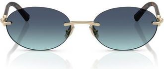 Tiffany & Co. 56mm Gradient Oval Sunglasses in Pale Gold/azure Blue at Nordstrom