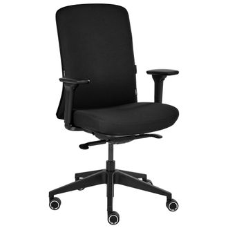 Beliani Silla De Oficina Ergon&oacute;mica Respaldo Ajustable Asiento Deslizante Reposabrazos Ajustables Soporte Lumbar Negro Kamilon