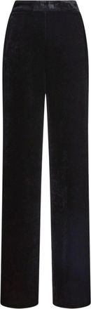 Etro velvet straight-leg trousers - women - Silk/Viscose - 44 - Black