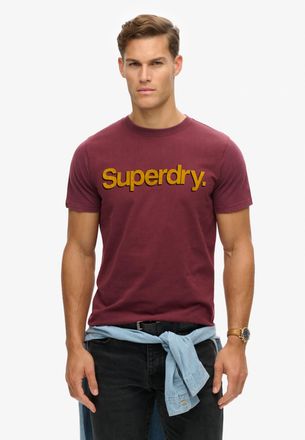 Superdry Rundhalsshirt SUPERDRY CLASSIC CORE LOGO SHADOW TEE, Herren, Gr. XXL, rot (port rot), Single Jersey, Obermaterial: 100% Baumwolle, bedruckt, relaxed f