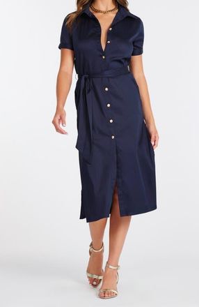 Bishop + Young Lauren Button Front Shirt Dress in Indigo at Nordstrom, Size Medium