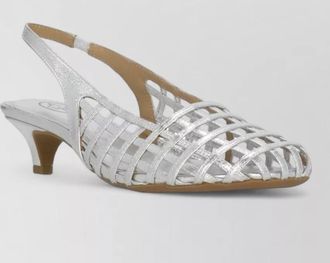 Ash slingback leather sandals cutout kitten heel