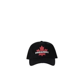 Dsquared2 D2 Leaf Baseballpet - Heren - Petten - Zwart - ONE Size - Katoen - Accessoires